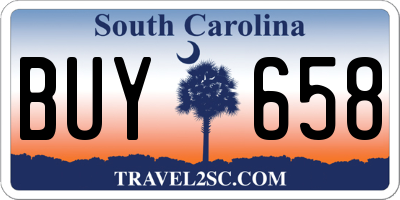 SC license plate BUY658