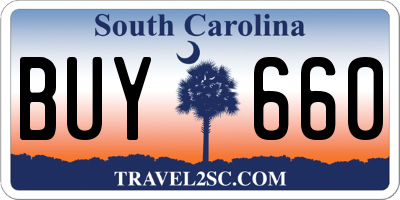 SC license plate BUY660