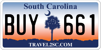 SC license plate BUY661