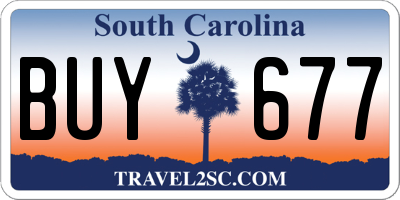 SC license plate BUY677