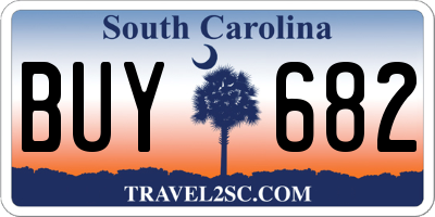 SC license plate BUY682