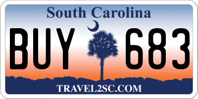 SC license plate BUY683