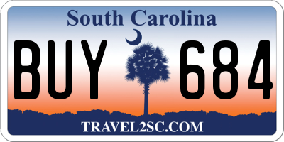 SC license plate BUY684