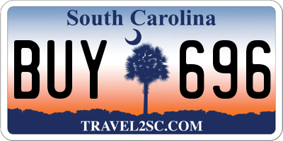 SC license plate BUY696