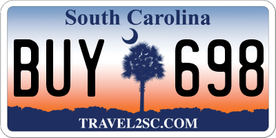 SC license plate BUY698