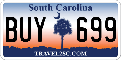 SC license plate BUY699