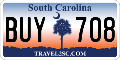 SC license plate BUY708