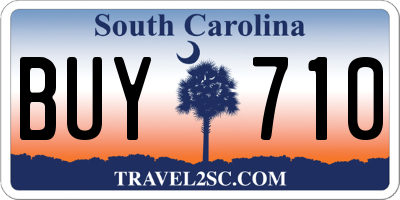 SC license plate BUY710