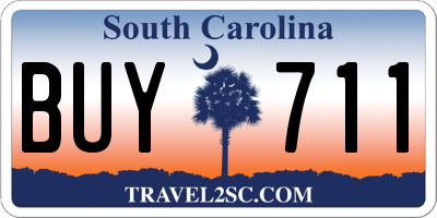SC license plate BUY711