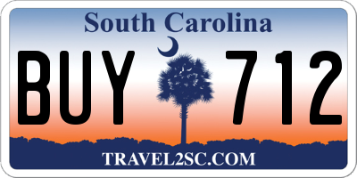 SC license plate BUY712