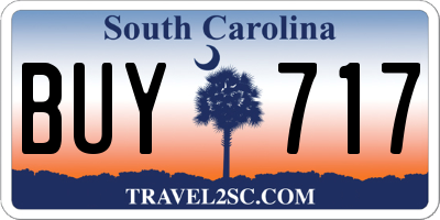 SC license plate BUY717