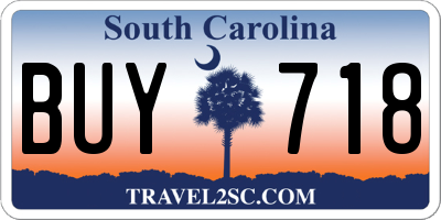 SC license plate BUY718
