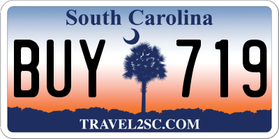 SC license plate BUY719