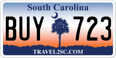 SC license plate BUY723
