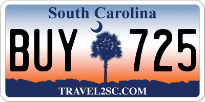 SC license plate BUY725