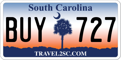 SC license plate BUY727