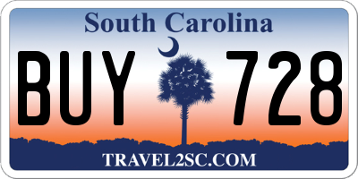 SC license plate BUY728
