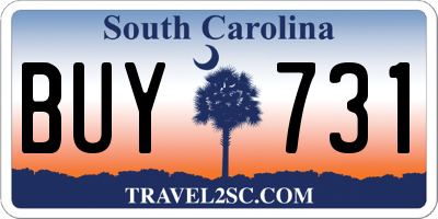 SC license plate BUY731