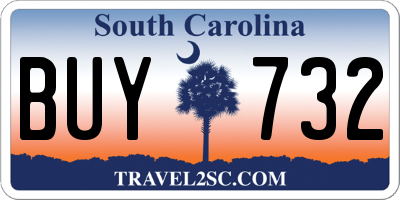 SC license plate BUY732