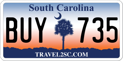 SC license plate BUY735