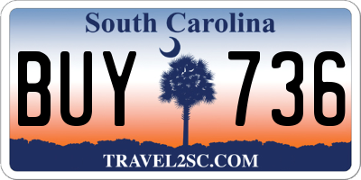 SC license plate BUY736
