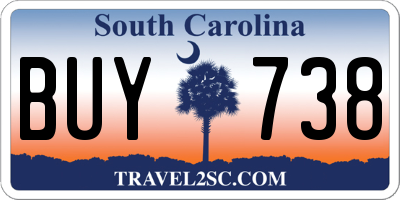 SC license plate BUY738