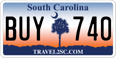 SC license plate BUY740