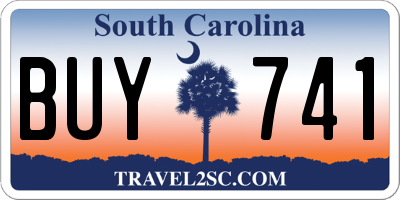SC license plate BUY741