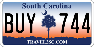 SC license plate BUY744
