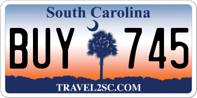 SC license plate BUY745