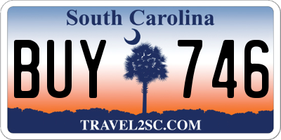 SC license plate BUY746