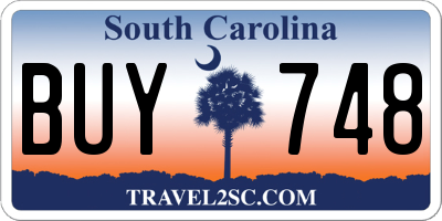 SC license plate BUY748