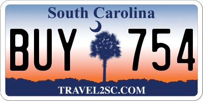 SC license plate BUY754