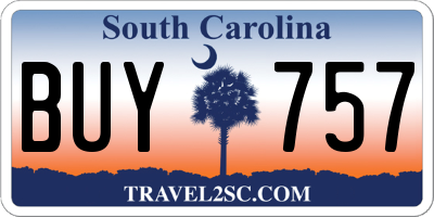 SC license plate BUY757