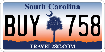 SC license plate BUY758