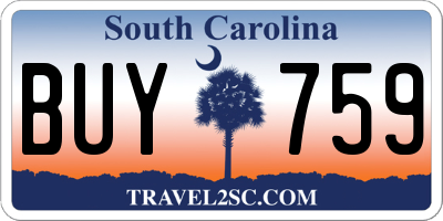 SC license plate BUY759