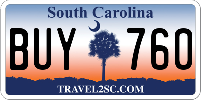 SC license plate BUY760