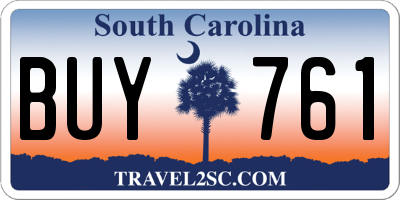 SC license plate BUY761