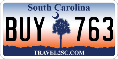 SC license plate BUY763