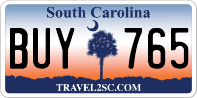 SC license plate BUY765