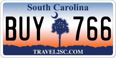 SC license plate BUY766