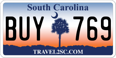 SC license plate BUY769