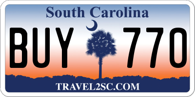 SC license plate BUY770