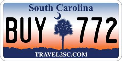 SC license plate BUY772