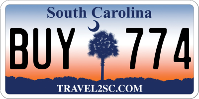 SC license plate BUY774