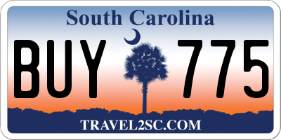 SC license plate BUY775