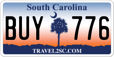 SC license plate BUY776
