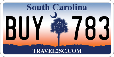 SC license plate BUY783