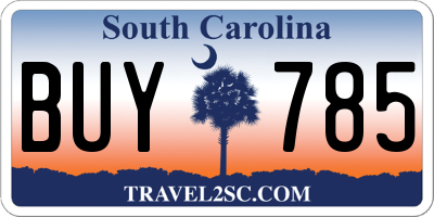 SC license plate BUY785
