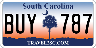 SC license plate BUY787